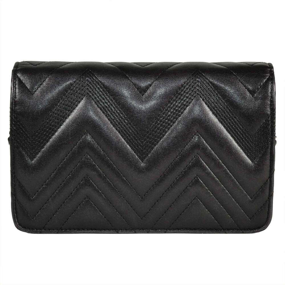 CHANEL Authentic Black Lambskin Leather Logo Wallet - Picture 3 of 9